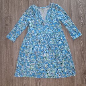 Lilly Pulitzer Tropical Blue and Green Mini Dress